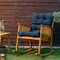 Tufted Outdoor Patio Chair Seating Pad with 4 Attached String Ties
